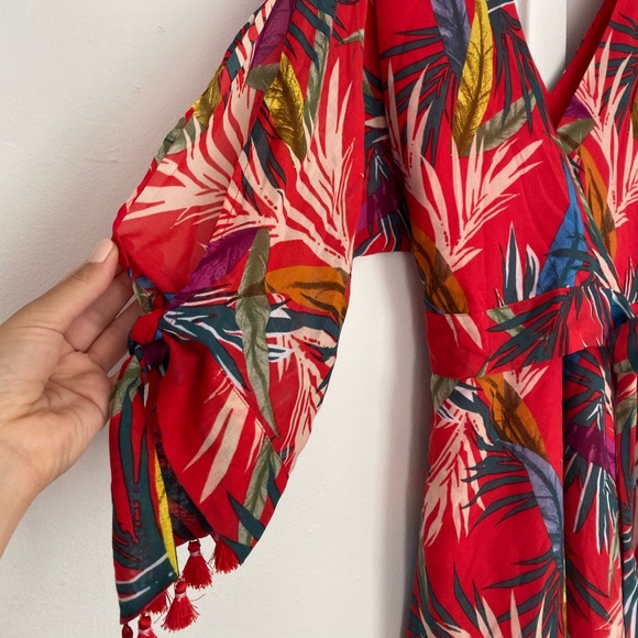 Red Carter Red Tropical Dress Size L - Picture 5 of 8